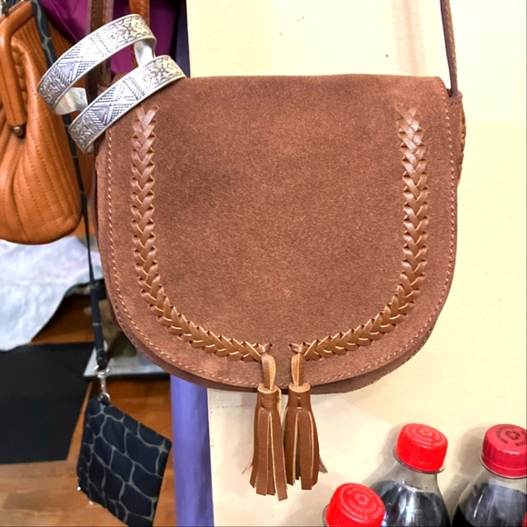 Lucky Brand Handbags - Bundle Lucky Brand crossbody cowgirl purse and Lucky Brand cuff silver bracelet